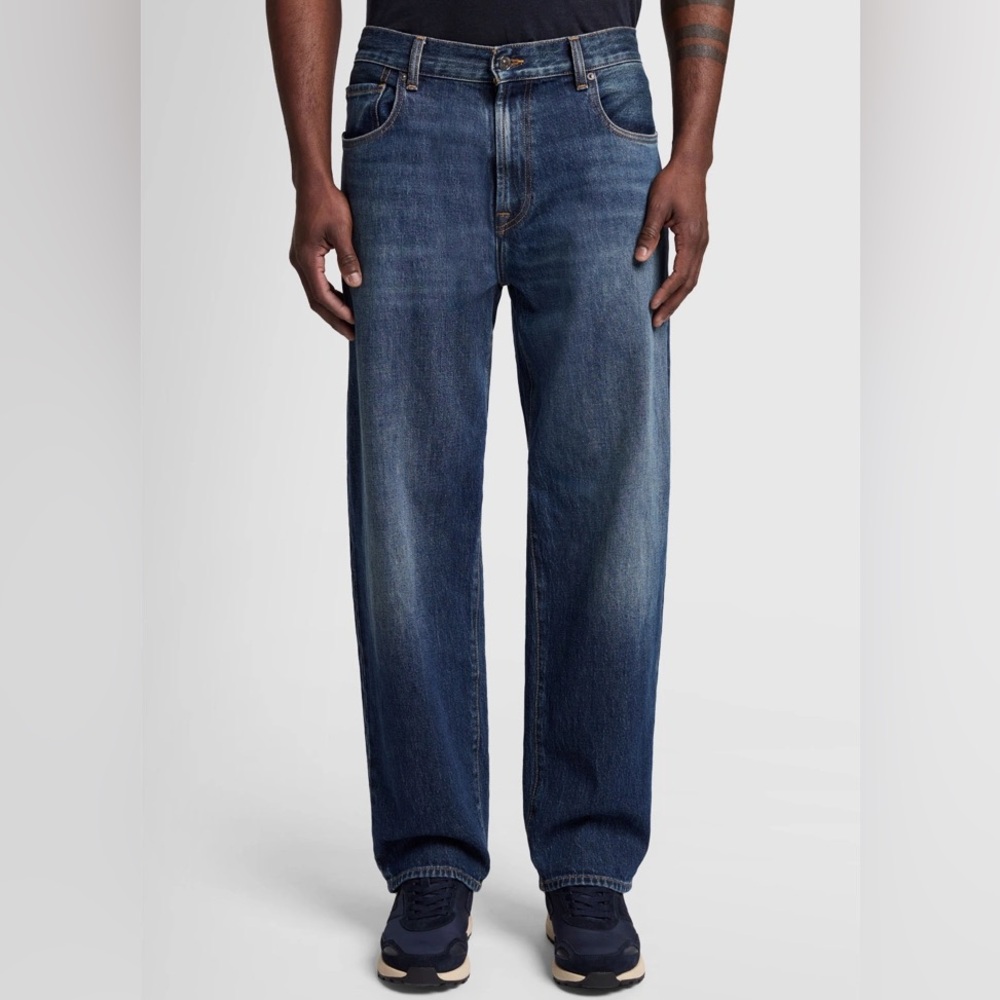 7 For All Mankind Mid Waist Straight Jeans in W33